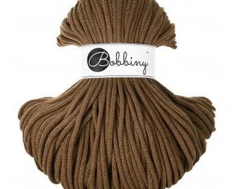 Bobbiny Nut Brown 5mm, 100m, cotton, macrame cord, cotton rope, chunky yarn