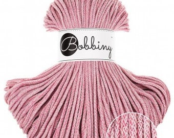 Bobbiny Raspberry Shake 3mm, 100m, cotton, macrame cord, cotton rope, chunky yarn
