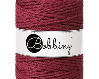 Bobbiny Wine Red 5mm 100m Macrame Cord, 3 Ply Cord