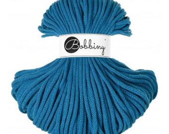 Bobbiny Dopamine Blue 5mm, 100m, cotton, macrame cord, cotton rope, chunky yarn