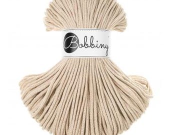 Bobbiny Warm Beige 3mm, 100m, cotton, macrame cord, cotton rope, chunky yarn