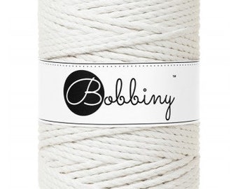 Bobbiny Off White 5mm 100m Macrame Rope, 3ply Rope