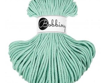 Bobbiny Junior Jelly Mint 3mm, 100m, cotton, macrame cord, cotton rope, chunky yarn
