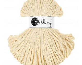 Bobbiny Butter Yellow 5mm, 100m, cotton, macrame cord, cotton rope, chunky yarn