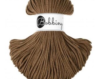 Bobbiny Nut Brown 3mm, 100m, cotton, macrame cord, cotton rope, chunky yarn