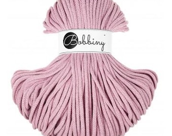 Bobbiny Dusty Rose 5mm, 100m, cotton, macrame cord, cotton rope, chunky yarn