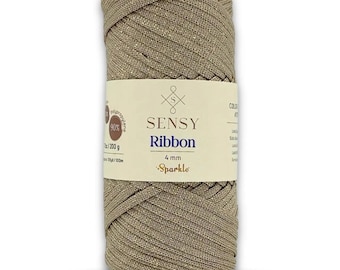 Sensy Premium Sparkle 4mm Polyester Ribbon for Crochet and Macrame