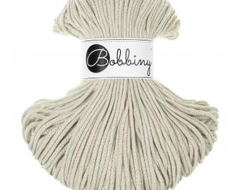 Bobbiny Pale Olive 3mm, 100m, cotton, macrame cord, cotton rope, chunky yarn