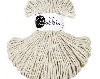 Bobbiny Junior Cashmere Beige 3mm, 100m, cotton, macrame cord, cotton rope, chunky yarn