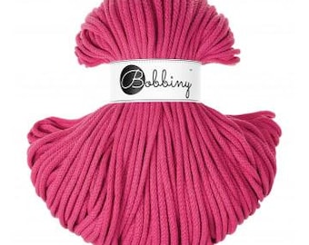 Bobbiny DopaminePink 5mm, 100m, cotton, macrame cord, cotton rope, chunky yarn