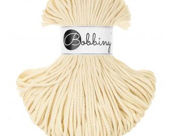 Bobbiny Butter Yellow 3mm, 100m, cotton, macrame cord, cotton rope, chunky yarn