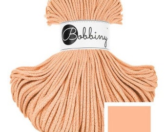 Bobbiny Peach Fuzz 3mm, 100m, cotton, macrame cord, cotton rope, chunky yarn