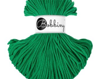 Bobbiny Junior Jade Green 3mm, 100m, cotton, macrame cord, cotton rope, chunky yarn