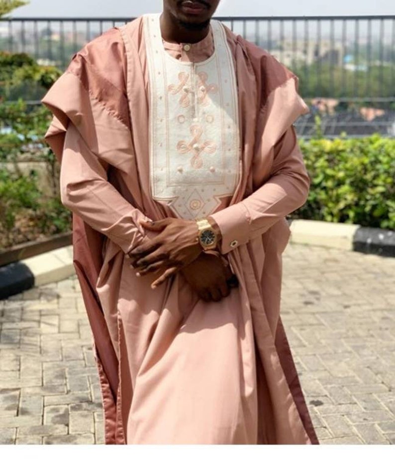 Rocky agbadamen africa agbada with embroideryAfrican mens clothingAnkara mens clothing African kaftan wedding suit prom