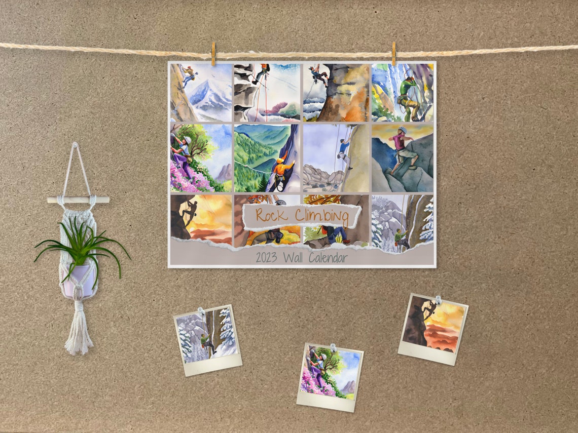 Rock Climbing Calendar 2023 Printable Etsy