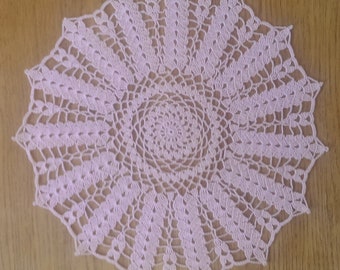 Pale Pink 'Corn Ears' Table Centrepiece, or Doily - 34cm - 100% cotton - handmade - crochet