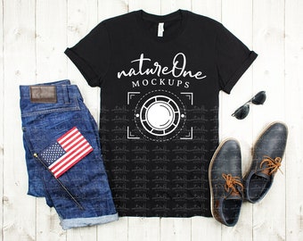 Bella Canvas 3001 White 4th Of July Men Mockup Man T Shirt Etsy