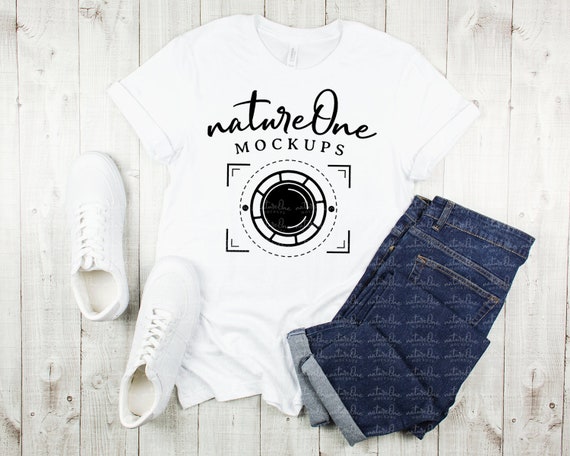 Bella Canvas 3001 White Mockup Unisex T Shirt Styled Mock Up Etsy