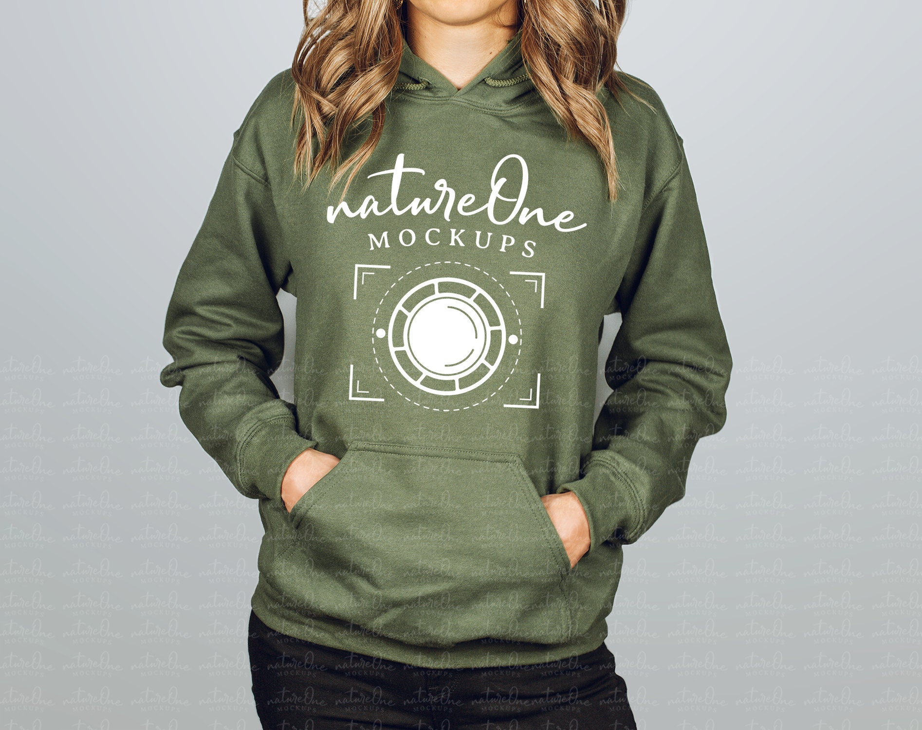 18500 Military Green Hoodie Mockup Gildan G185 Sweatshirt | Etsy