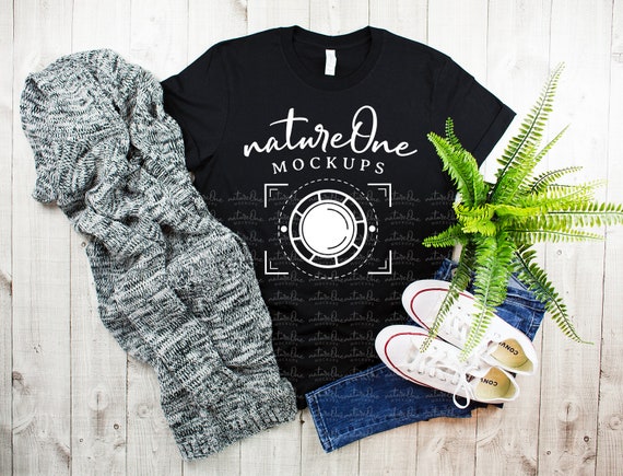 Bella Canvas 3001 Black Mockup Unisex T Shirt Spring Etsy