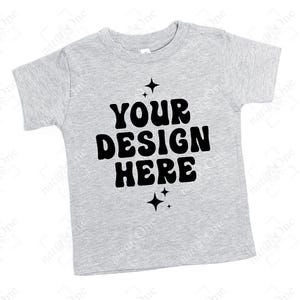 Bella Canvas 3001T Athletic Heather T-Shirt Mockup Toddler Kids Shirt Mock Up Flatlay Just Shirt Girls Boys Tee Flat Lay Real Photo Basic