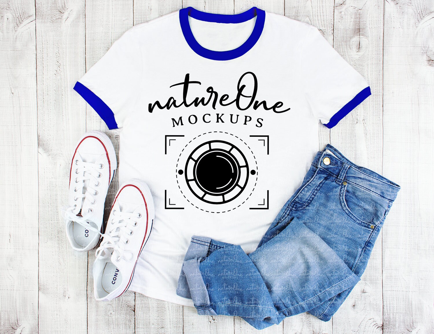 Download Ringer T-Shirt Mock Up Unisex Ringer Shirt White & Royal ...
