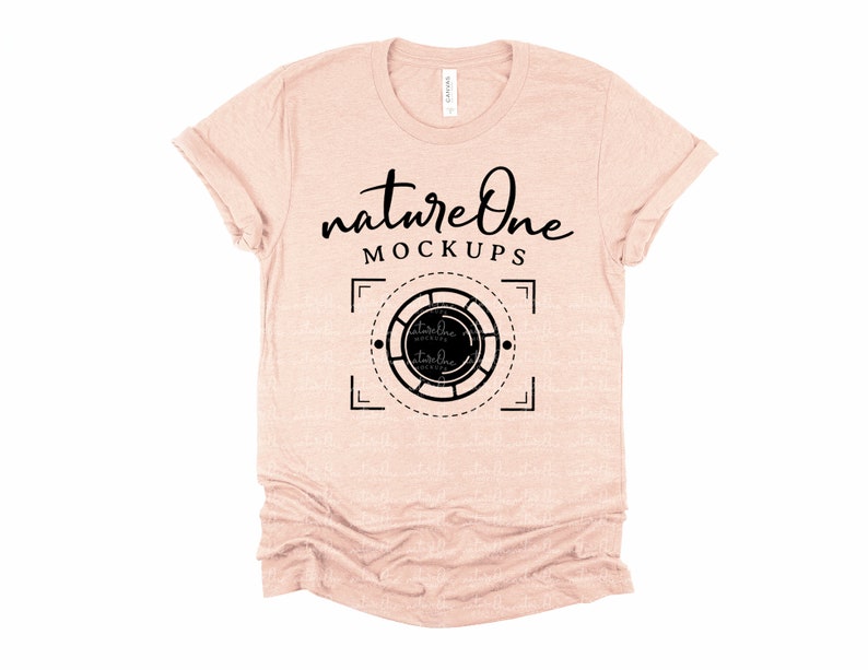 Download Bella Canvas Mockup 3001 Heather Prism Peach Unisex T ...