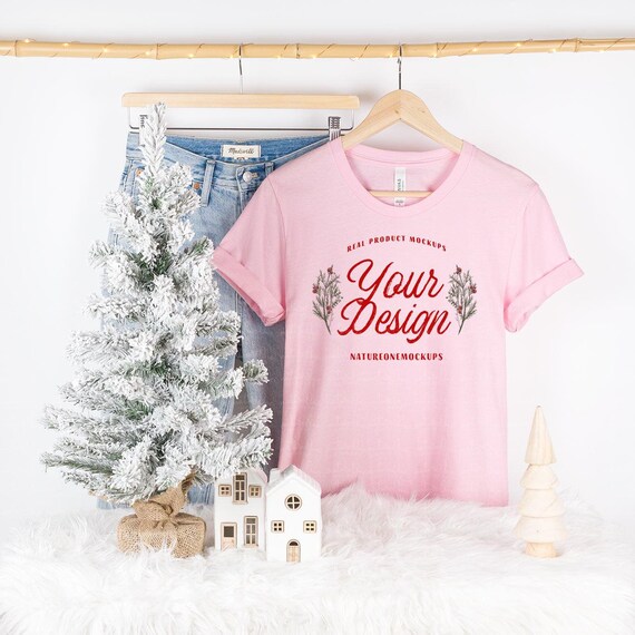 Bella Canvas 3001 ピンク Tシャツ モックアップ BC 3001 ピンク T 