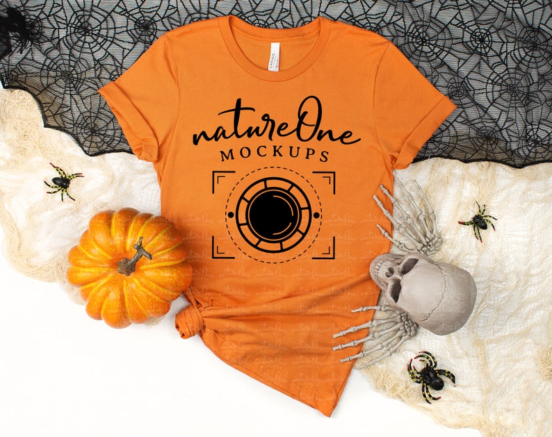 Download Halloween 3001 Burnt Orange Mockup Bella Canvas Mock Up | Etsy