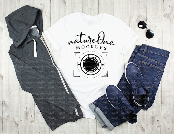 Download Bella Canvas 3001 White Mockup Man T Shirt Styled Mock Up Etsy PSD Mockup Templates