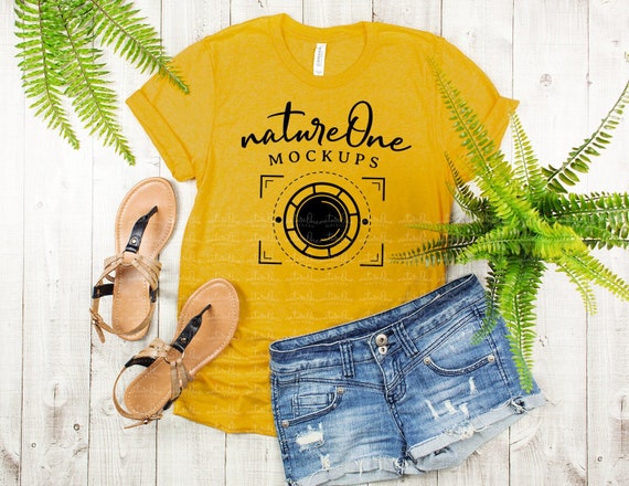 Bella Canvas 3001 Heather Mustard Mockup Unisex T Shirt Etsy