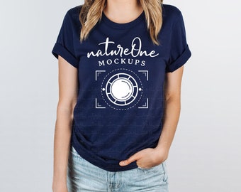 3001 Navy Model Mockup, Bella Canvas Mockup, Unisex T-Shirt Model Mock Up, Lifestyle Tee Shirt TShirt Model Mockup