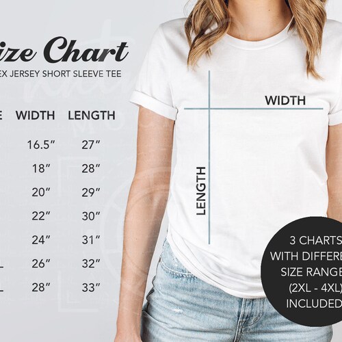 bella canvas t shirts unisex sizing