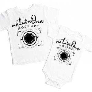 3001T 100B White Bella Canvas Mockup Matching Siblings, Baby Bodysuit Flat Lay Toddler Kids T-Shirt Mock Up