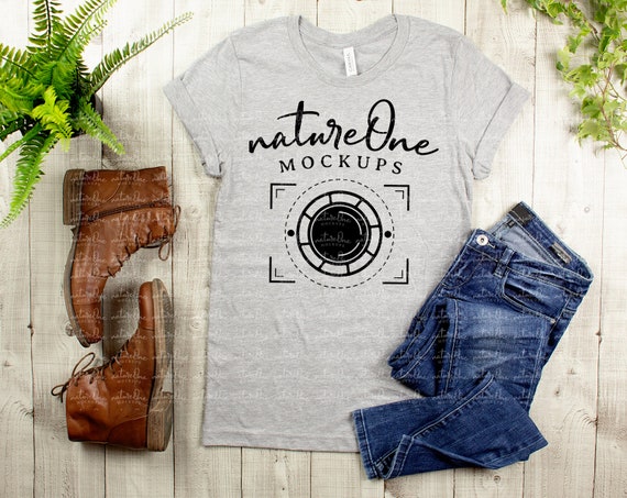 Bella Canvas 3001 Mockup Athletic Heather Grey Mockup Unisex Etsy