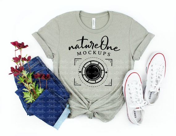 Bella Canvas 3001 Heather Stone Mockup Unisex T Shirt Etsy