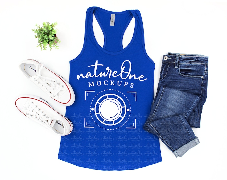 Download Next Level 1533 Royal Blue Mockup Tank Top Womens ...