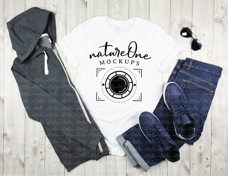 Download Bella Canvas 3001 White Mockup Mens Shirt Mockup Man T ...