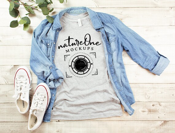 Bella Canvas 3001 Athletic Heather Mockup Summer T Shirt Mock Etsy