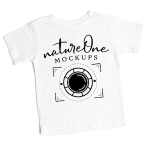 Branco 3001T Bella Canvas Criança Crianças Camiseta Mockup, Camisa Unissex Criança Mock Up, Apenas Camisa Meninos Camiseta Flat Lay