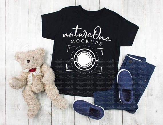 Bella Canvas 3001t Black Kids T Shirt Mockup Unisex Toddler Etsy