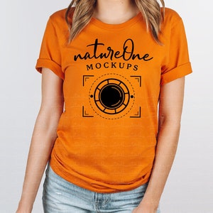 3001 Burnt Orange Model Mockup Bella Canvas Mockup, Unisex  Burnt Orange T-Shirt Model Mock Up, Lifestyle Tee Shirt TShirt Model Mockup