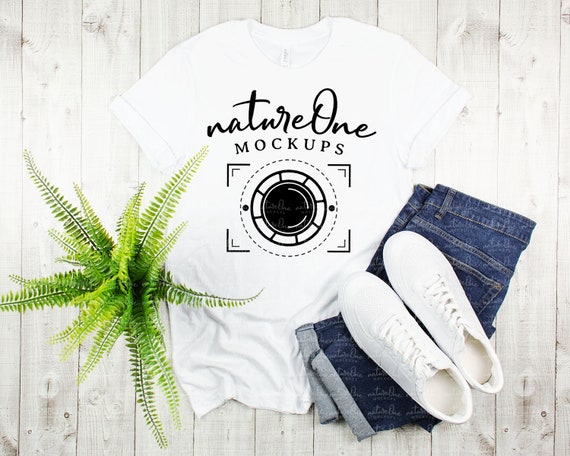 Bella Canvas 3001 White Mockup Unisex T Shirt Styled Mock Up Etsy
