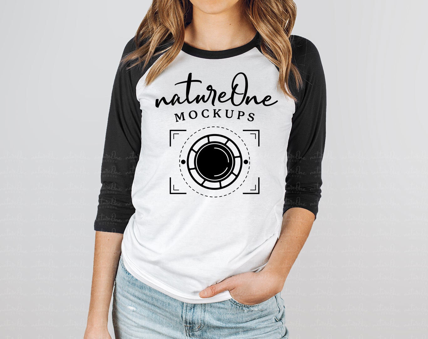 Black & Raglan Shirt Mockup Bella Canvas 3200 Mockup - Etsy