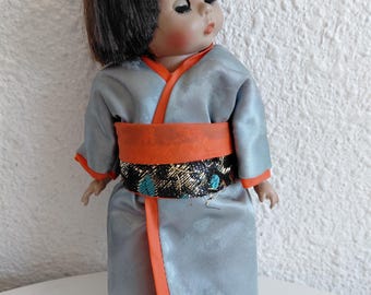 Vintage Japan By Madame Alexander 7" Doll In Kimono Opened -Closed Eyes