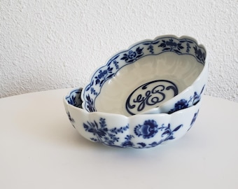 Vista Alegra Portugal White Blue 2 Porcelain Serving Bowls  GEP Abbreviation General Electric 1987