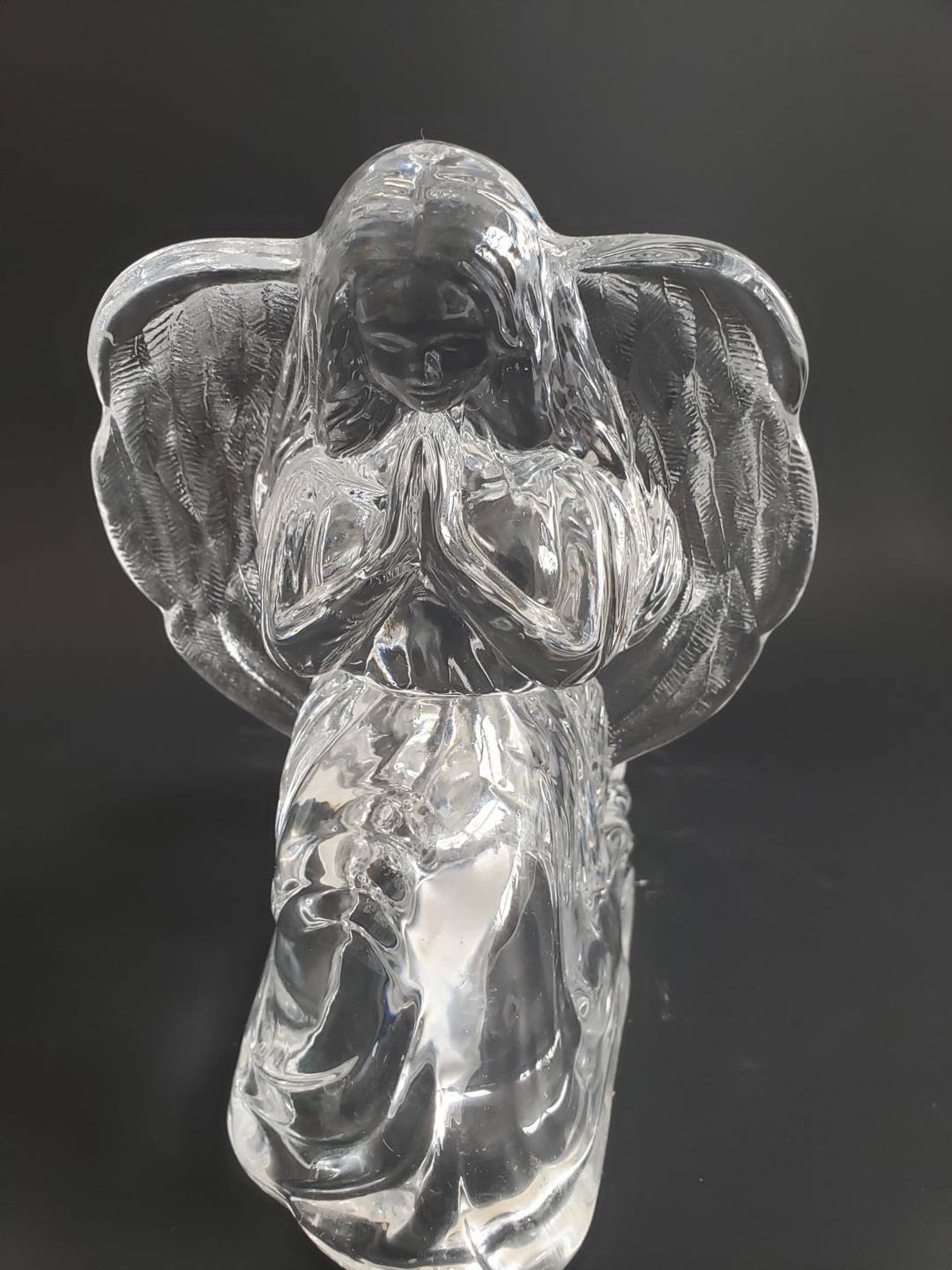 Crystal glass praying angel girl candle holder Etsy