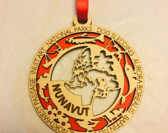 Nunavut Ornament – Laser Cut Provincial Souvenir, New Home Gift