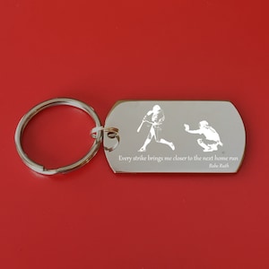 Personalisierte Baseball Zitat Schlüsselbänder - Personalisierte Andenken - Baseball Geschenk - Personalisierte - Benutzerdefinierte Schlüsselanhänger - Trainer Geschenk - Babe Ruth
