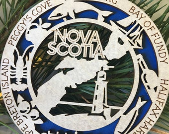 Nova Scotia HOME -Nova Scotia Ornament - Provincial Ornament - Holiday Ornament - Nova Scotia Christmas - Maritime Holiday - New Home Gift